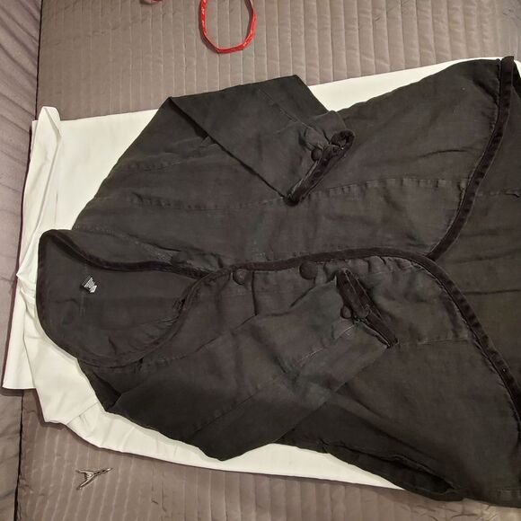 LIV linen jacket with velvet trim Y - Picture 8 of 10